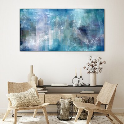Tableau photo sur verre Jeu abstrait de couleurs dans les tons bleus