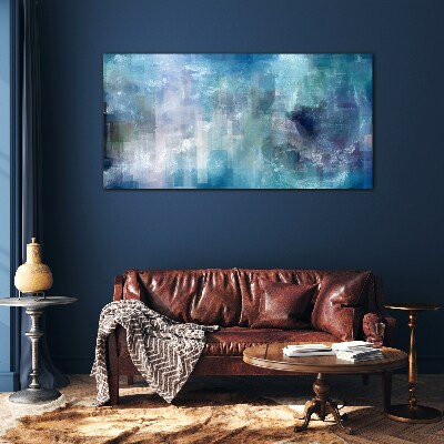 Tableau photo sur verre Jeu abstrait de couleurs dans les tons bleus