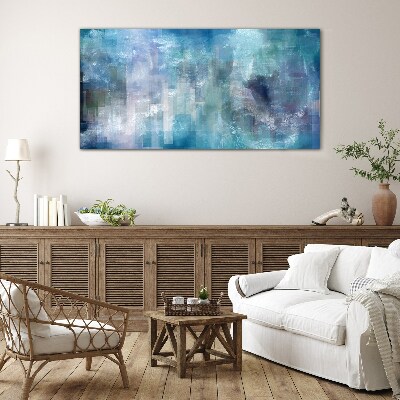 Tableau photo sur verre Jeu abstrait de couleurs dans les tons bleus