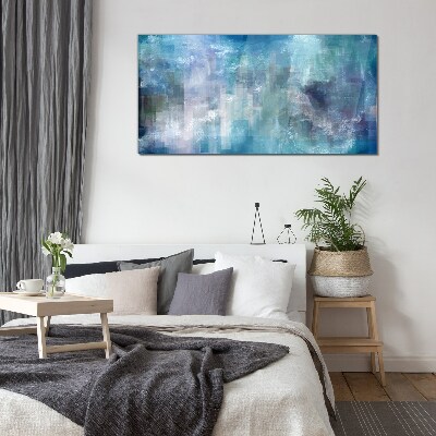 Tableau photo sur verre Jeu abstrait de couleurs dans les tons bleus