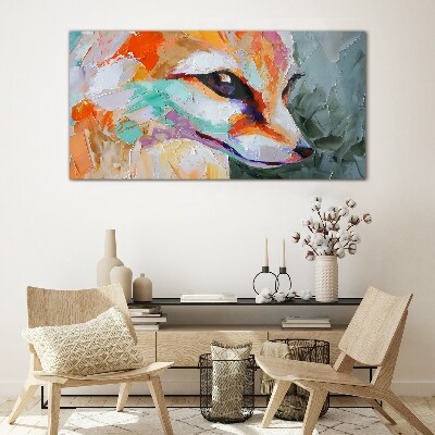 Tableau photo sur verre Portrait coloré d'un renard