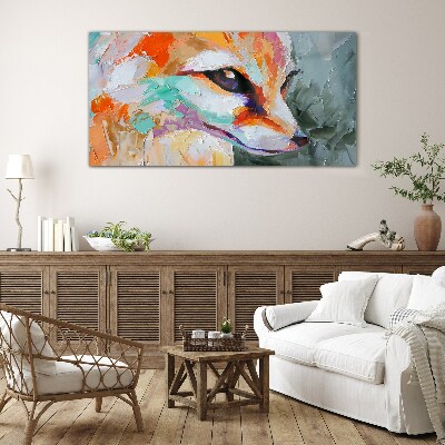 Tableau photo sur verre Portrait coloré d'un renard