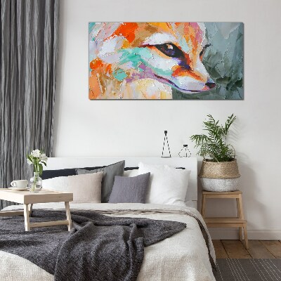 Tableau photo sur verre Portrait coloré d'un renard