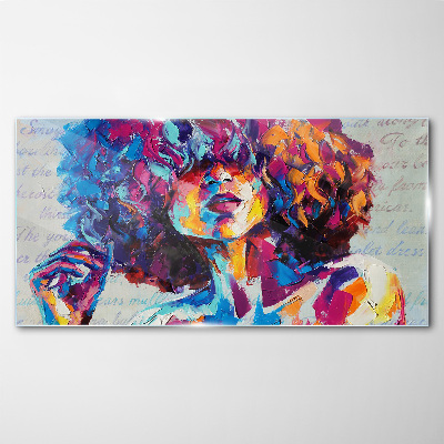 Tableau en verre Expression de portrait coloré