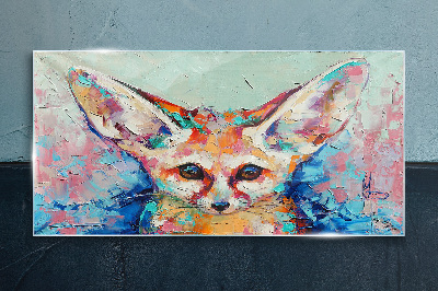 Tableau imprimé sur verre Portrait couleur d'un renard fennec