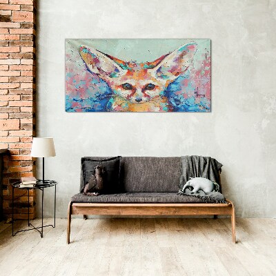 Tableau imprimé sur verre Portrait couleur d'un renard fennec