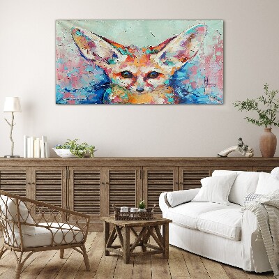 Tableau imprimé sur verre Portrait couleur d'un renard fennec