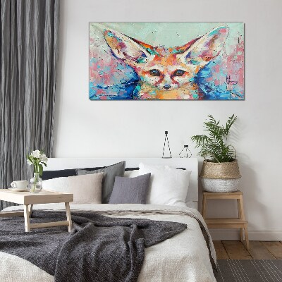 Tableau imprimé sur verre Portrait couleur d'un renard fennec