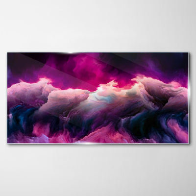 Tableau sur verre Vagues de couleur en violet