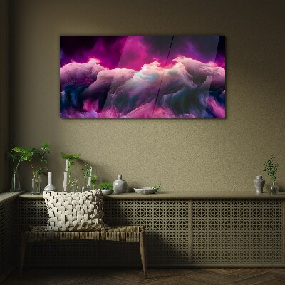 Tableau sur verre Vagues de couleur en violet