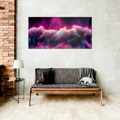 Tableau sur verre Vagues de couleur en violet