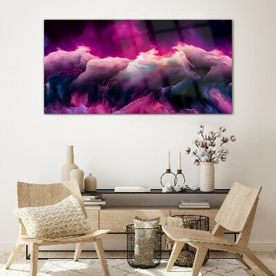 Tableau sur verre Vagues de couleur en violet