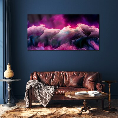 Tableau sur verre Vagues de couleur en violet