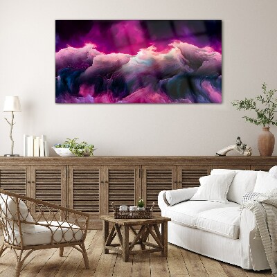Tableau sur verre Vagues de couleur en violet