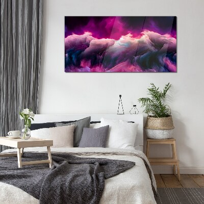 Tableau sur verre Vagues de couleur en violet