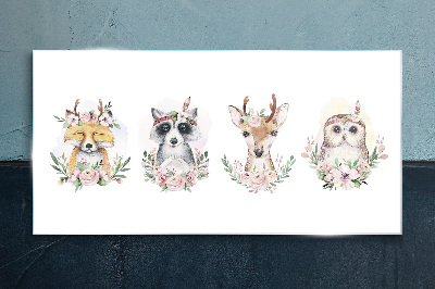 Tableau imprimé sur verre Amis de la forêt en fleurs