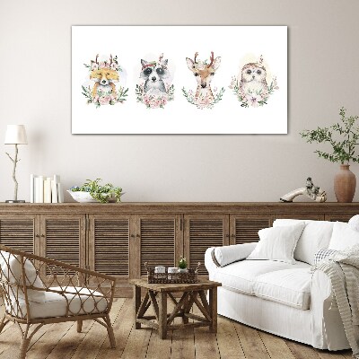 Tableau imprimé sur verre Amis de la forêt en fleurs