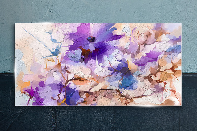 Tableau photo sur verre Abstraction florale en violet