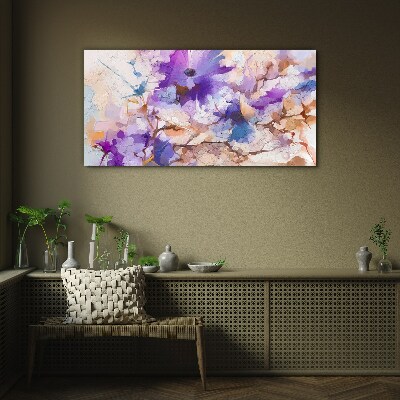 Tableau photo sur verre Abstraction florale en violet