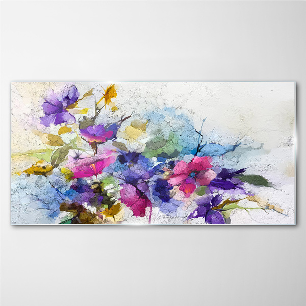 Tableau en verre Une explosion florale de couleurs