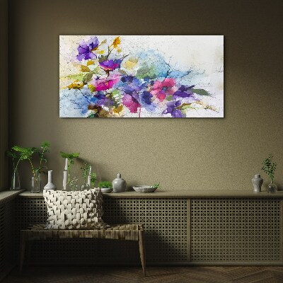 Tableau en verre Une explosion florale de couleurs