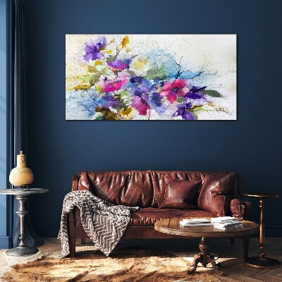 Tableau en verre Une explosion florale de couleurs
