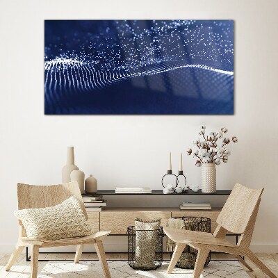 Tableau verre imprimé Ondes de lumière bleue