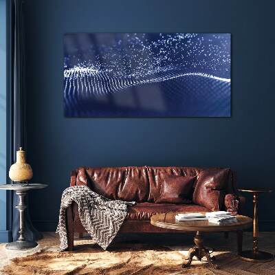 Tableau verre imprimé Ondes de lumière bleue