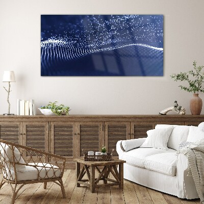 Tableau verre imprimé Ondes de lumière bleue