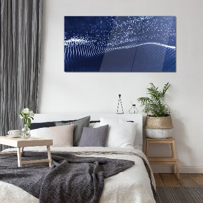 Tableau verre imprimé Ondes de lumière bleue
