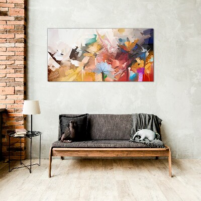 Tableau photo sur verre Fleurs colorées dans un style abstrait