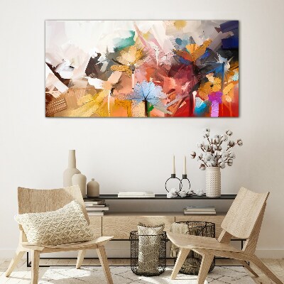Tableau photo sur verre Fleurs colorées dans un style abstrait
