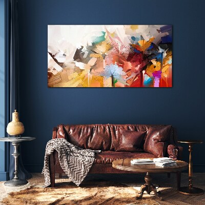 Tableau photo sur verre Fleurs colorées dans un style abstrait