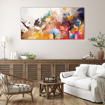 Tableau photo sur verre Fleurs colorées dans un style abstrait