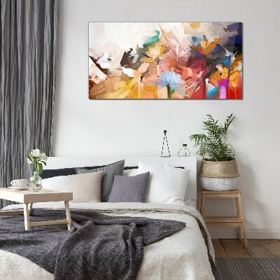 Tableau photo sur verre Fleurs colorées dans un style abstrait