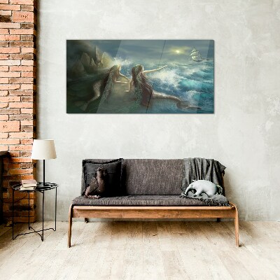 Tableau photo sur verre Sirènes au bord de la mer
