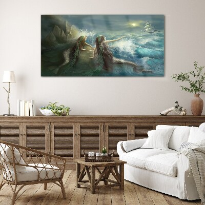 Tableau photo sur verre Sirènes au bord de la mer
