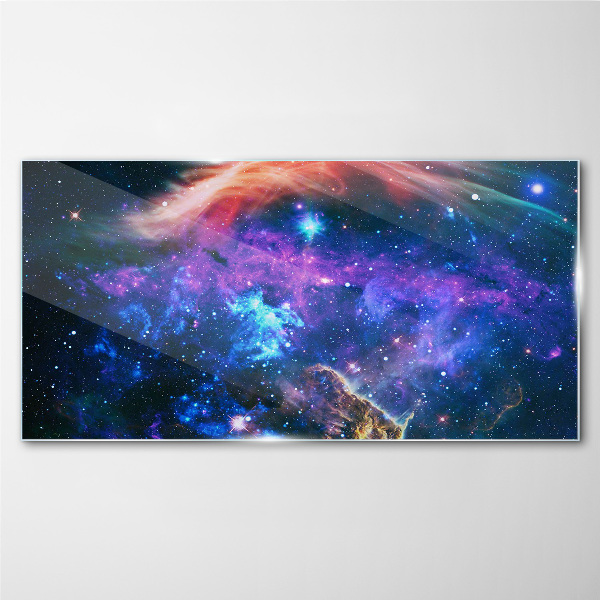 Tableau imprimé sur verre Symphonie cosmique des couleurs