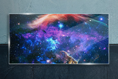 Tableau imprimé sur verre Symphonie cosmique des couleurs