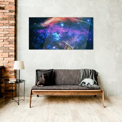 Tableau imprimé sur verre Symphonie cosmique des couleurs