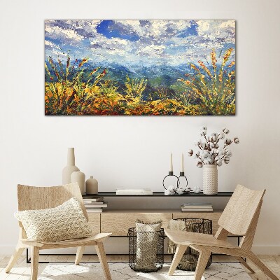 Tableau sur verre Paysages de montagne en été