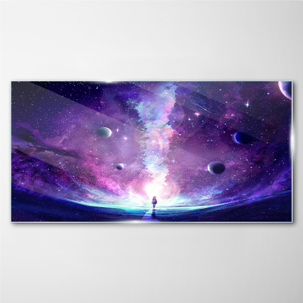 Tableau en verre Un voyage spatial à travers la galaxie