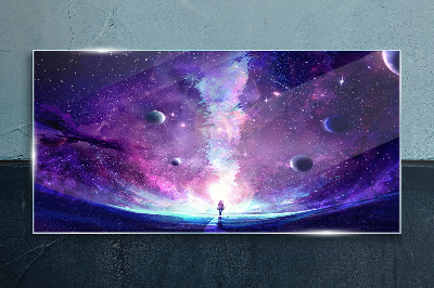 Tableau en verre Un voyage spatial à travers la galaxie