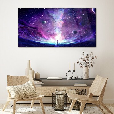 Tableau en verre Un voyage spatial à travers la galaxie