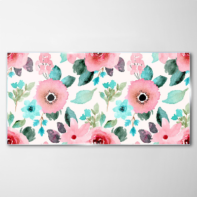 Tableau imprimé sur verre Motif floral aux nuances délicates