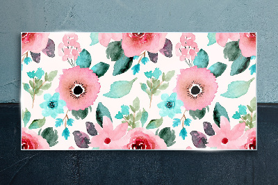 Tableau imprimé sur verre Motif floral aux nuances délicates