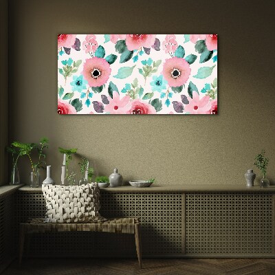 Tableau imprimé sur verre Motif floral aux nuances délicates