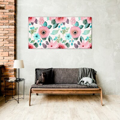 Tableau imprimé sur verre Motif floral aux nuances délicates