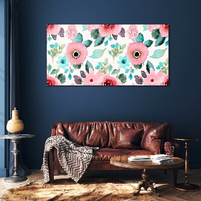 Tableau imprimé sur verre Motif floral aux nuances délicates