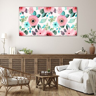 Tableau imprimé sur verre Motif floral aux nuances délicates
